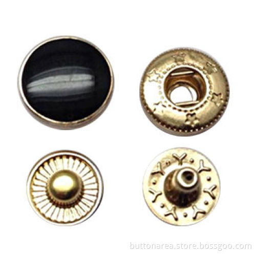 Spring Snap Button, Plating Color with Enamel